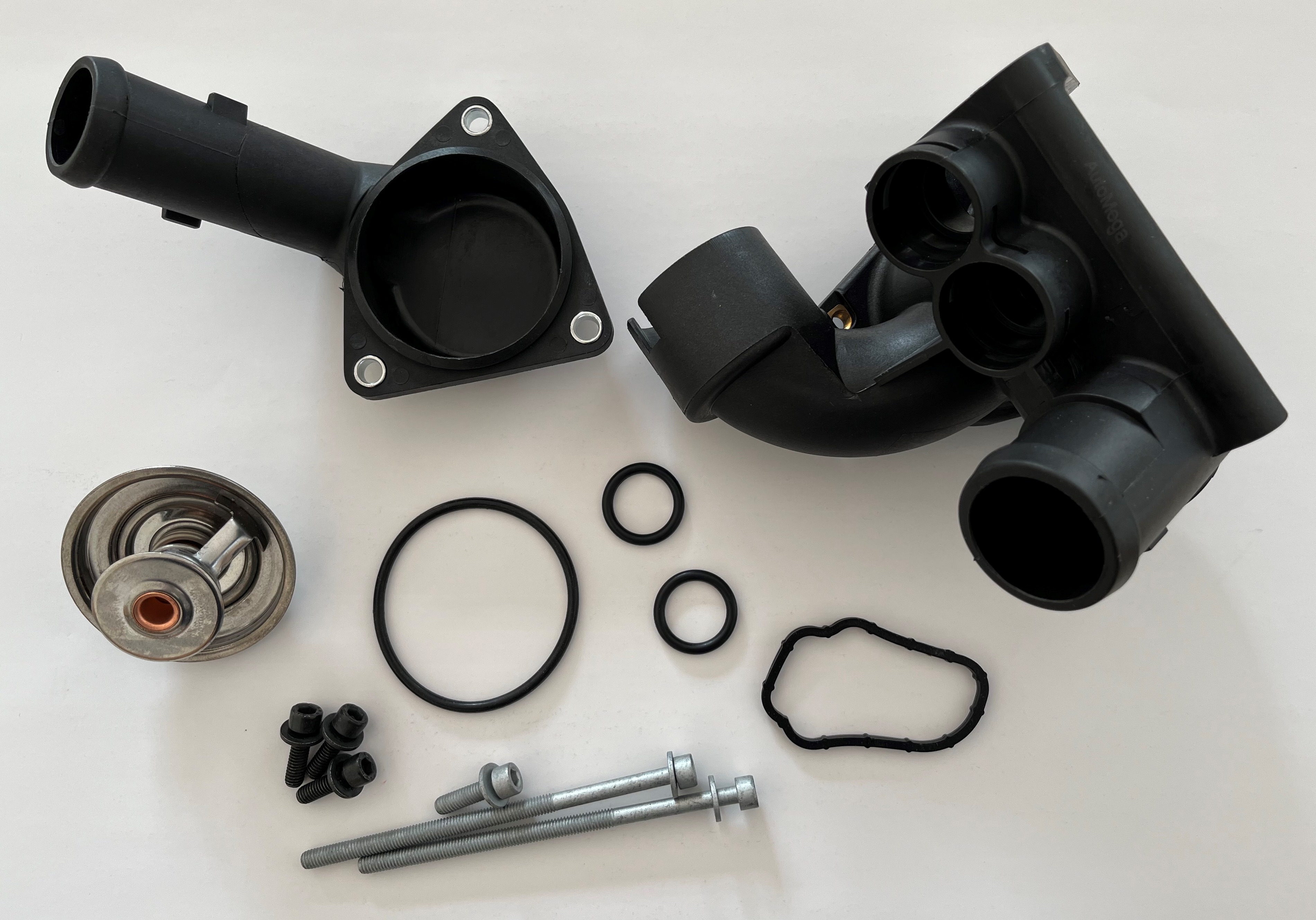 IMG_1073 Set mit Kühlmittelflansch Thermostatgehäuse für VW Audi Fahrzeuge mit V5 V6 R32